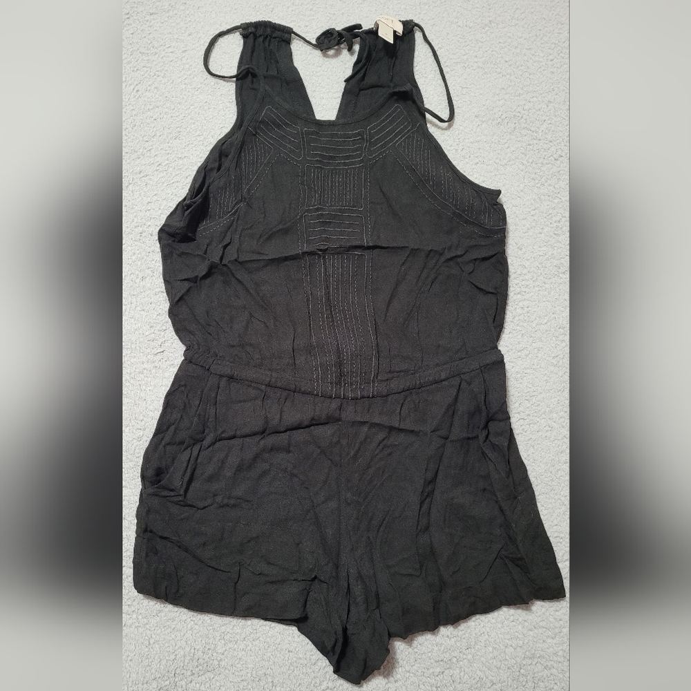LOFT Sleeveless Black Romper With Front Pockets Small